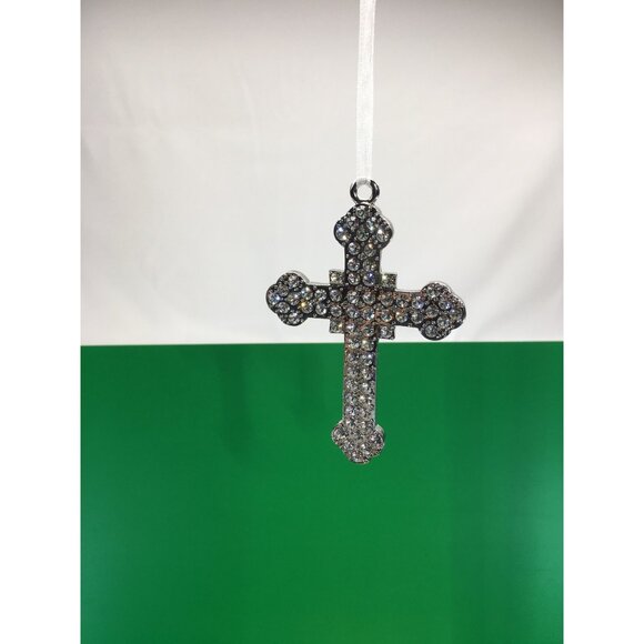 Rhinestone Crystal Cross Pendant Hanging Ornament Religious Gift - Picture 3 of 14